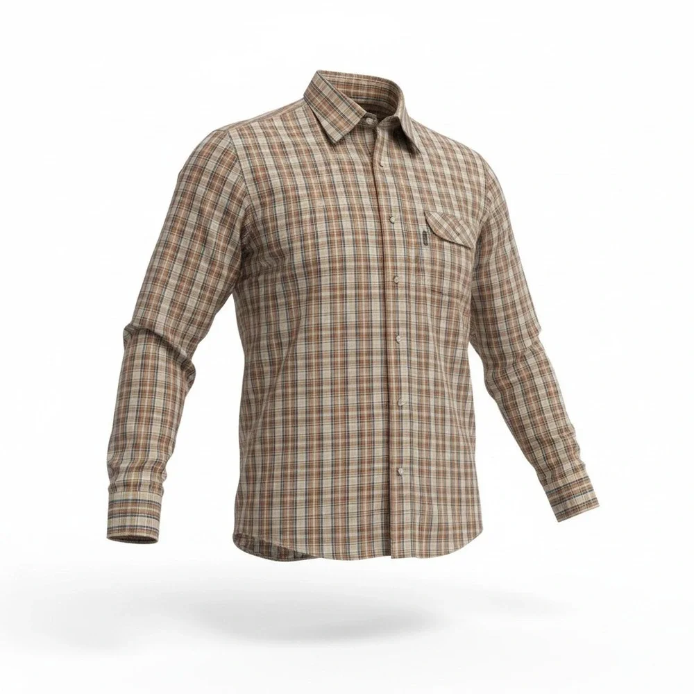 Levis Action Shirt Mens Small Orange Plaid Long Sleeve Button Down‎ Made in USA